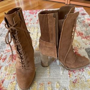Michael Kors Lace Up Suede Tan Boots